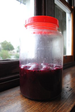 Pickled beets in jar