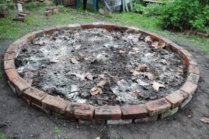 Garden bed compost lime potash